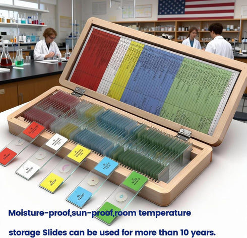 MUXBMUX 60 Microscope Slides with Specimens, Lab-Grade Prepared Microscope Slides, Animal/Plant/Microbe/Tissue Samples