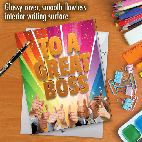 NobleWorks X-Large Boss Thank You Card with Envelope, 8.5 x 11 Inch