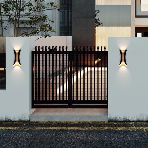14W 3000K,Outdoor White,IP65 3000K SOKHNA Modern LED Outdoor Waterproof Wall Lamp Porch Wall LampWaterproof Exterior