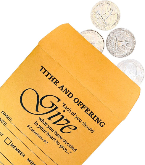 Coin Envelope Package of 500, Tithe and Offering Envelopes for Church