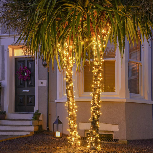 JMEXSUSS Warm White Indoor String Lights - 33ft 100LED Christmas Lights, 8 Modes Twinkle Fairy Lights