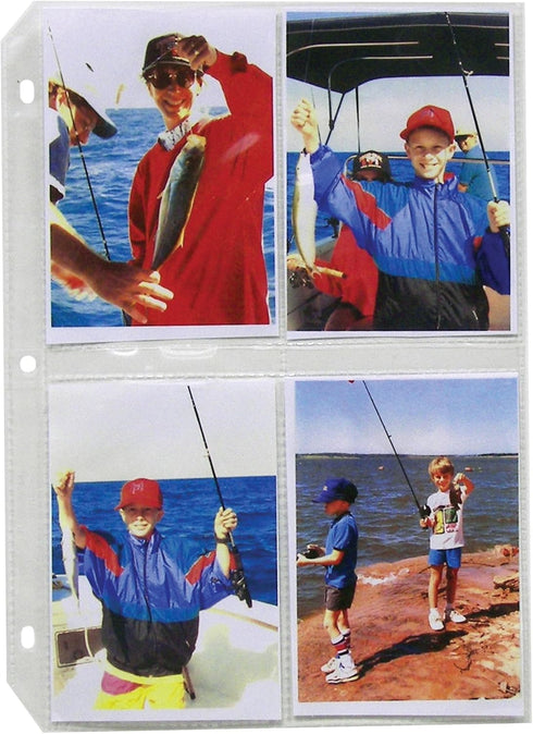 C-Line Photo Storage Pages for 3.5 x 5 Inch Photos, Top Load, 50 Pages per Box, 8 Photos/Page