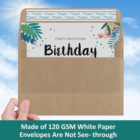 Eupako A9 Envelopes Self Seal - 100 Pack Brown Invitation Envelopes for Photos, Announcements, 5-3/4 x 8-3/4 Inches