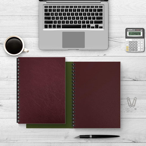 Binditek 50 Pack Maroon Leather Textured Polycovers, 16 Mil Binding Presentation Covers for Business Reports, 8-1/2 x
