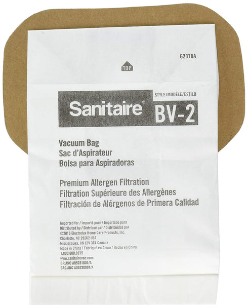 Sanitaire BV-2 Premium Paper Bag (Pack of 5) for SC412 Series Backpack Vacuum, 62370A, White