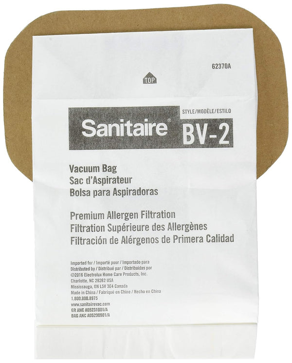 Sanitaire BV-2 Premium Paper Bag (Pack of 5) for SC412 Series Backpack Vacuum, 62370A, White