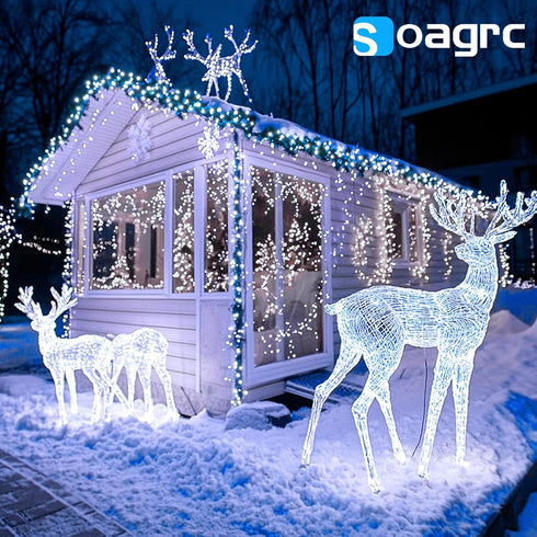 132FT 400 8 Christmas String Lights LED Cool White Dark Green Wire, Indoor Outdoor Waterproof Fairy Lights with Modes