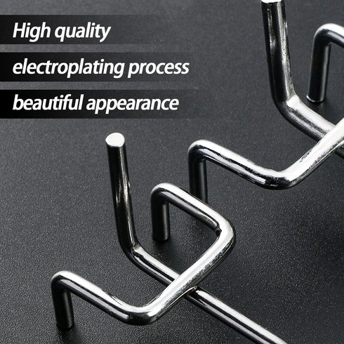 100PCS Heavy Duty Pegboard Hooks for 1/8 & 1/4 Inch Pegboard, Metal Hooks Kits for Hanging Tools
