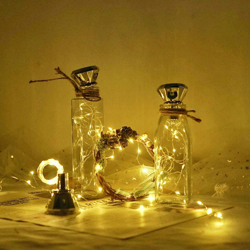 10 Pack 20 Solar Wine Bottle Lights, Diamond Cork Lights, LED Outdoor Waterproof Fairy String Lights for Garden Wedding