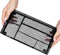 Desk Drawer Organizer, Black - Office Drawer Divider Tray with 6 Compartments, Metal Mesh for Stationery & Makeup