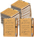 Yeaqee 30 Sets Inspirational Notebook, Bulk Notepad with Motivational Bamboo Ballpoint Pen for Employee Retirement Gift