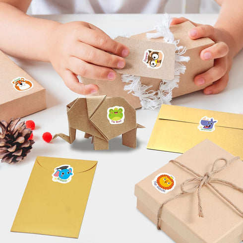 Hebayy 1200 PCS Incentive Stickers, 24 Adorable Animal Designs for Classroom Rewards, Motivational Stickers (1" Each)