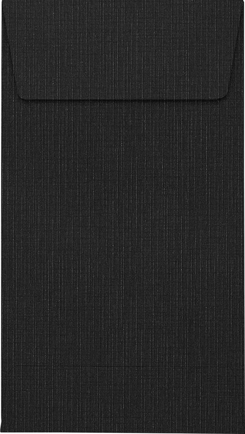 LUXPaper #5 1/2 Coin Envelopes, Peel & Press, Black Linen, 80lb. Text, 50 Qty
