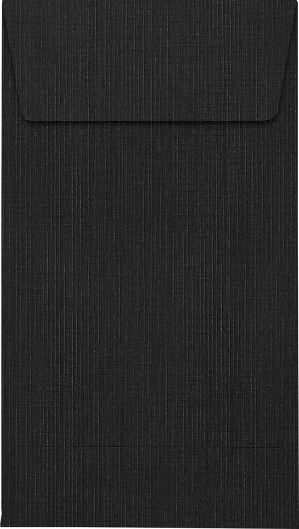 LUXPaper #5 1/2 Coin Envelopes, Peel & Press, Black Linen, 80lb. Text, 50 Qty