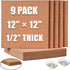 SUNGIFT Cork Board 12"x12" - 1/2" Thick Square Bulletin Boards, 9 Pack with 100 PCS Push Pins