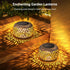 2 Pack Solar Table Lanterns Outdoor Waterproof: LED Lamps for Patio - White Hollow-Out Metal Retro Solar Light Decor