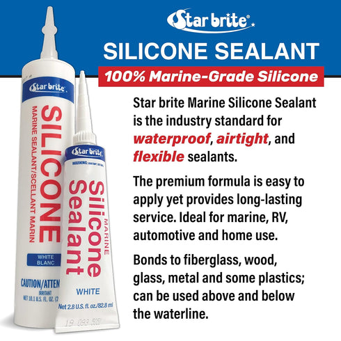 STAR BRITE Silicone Sealant Clear, 10.3 OZ (082122)