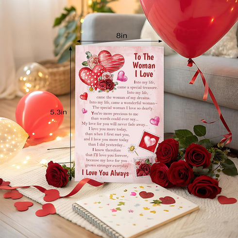 Obbyidk Romantic Valentine's Day Card for Women, Sweet Valentines Card for Wife Girlfriend, Vday Gifts for Her, My Love