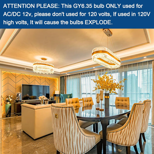 GY6.35 Bulbs, 12V 35W Bulb 2 T4 G6.35 Bulb, Dimmable, 2700K 2 Bulb 2Pcs Light Crystal Clear Halogen Pin, JC Bi-Pin Base