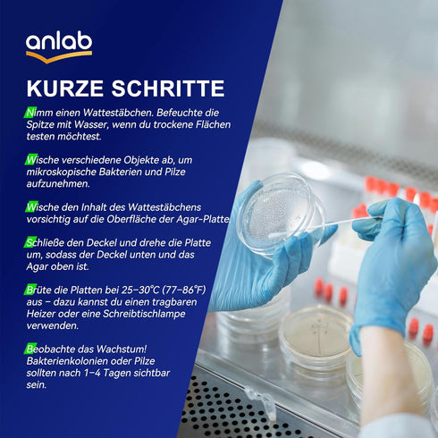 10) Nutrient Agar Petri Dishes Science Project Kit | Pre-Poured Agar Plates and Cotton Swabs for Science Experiments |
