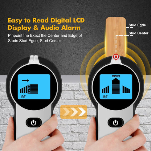 Stud Finder Wall Scanner: 5 in 1 Upgraded Electronic Scanner with Battery for Wood, Metal, AC Wire