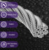1/8 Inch 100FT 7x7 Stainless Steel Cable - Strand Aircraft Wire Rope with Loop Sleeve & Thimble - Heavy Duty for Deck