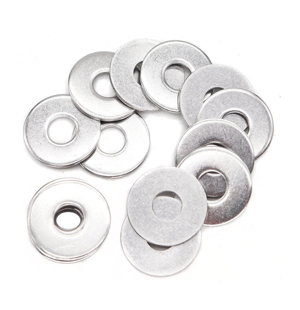 binifiMux 50pcs M6 Flat Washers, 304 Stainless Steel, 18-8, Plain Finish (OD=18mm, 1.5mm Thickness)