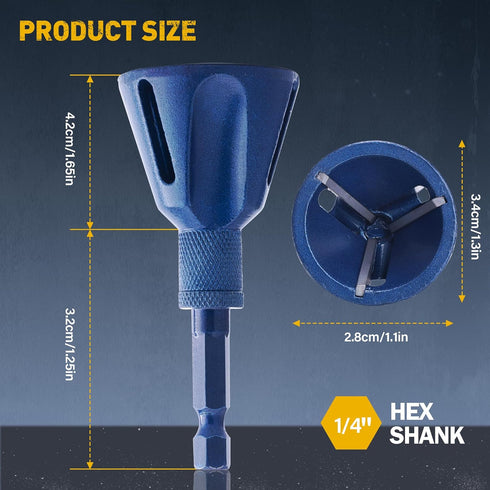Deburring External Chamfer Tool, YG8 Carbide Blade, Deburring Drill Bit, Remove Burr Tools with Quick Release Shank, Repair Tools for Damaged Bolts Fits for 3/16"-1"(5mm-25mm)