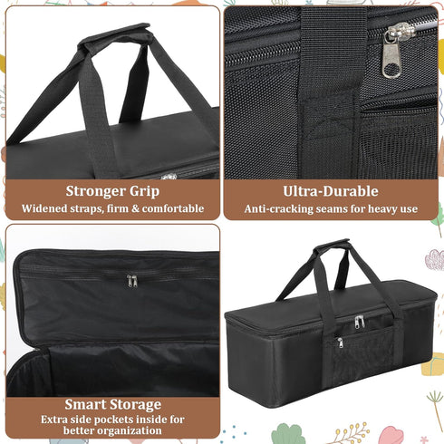 Xthrotsenk 23.6" x9.8 x7.9 Grill Tool Storage Bag, Large Capacity Grill Accessory Storage, Heavy-Duty Grills Utensil