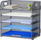 Marbrasse Paper Organizer Letter Tray, 5 Tier Mesh File Organizer with Handle for Home Office Supplies - Grey