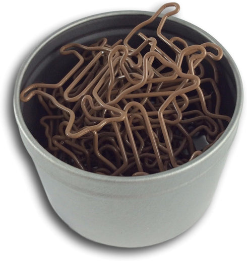 Scottie Dog Shaped Paper Clips 40 Count in Silver Tin and Silver Gift Box Great for Paper Clip Collectors or Dog and Pet Lovers (Brown) by Butler in the Home