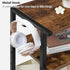 HOOBRO 3-Tier Industrial Printer Stand with Charging Station, Rolling Printer Cart, Adjustable Shelf and Hook, Rustic