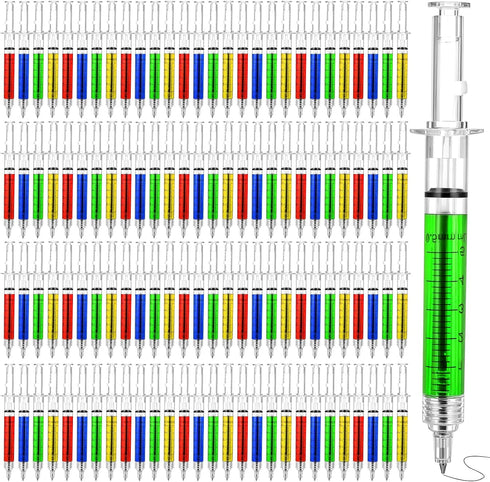hidyuuoo 128 Pcs Syringe Gel Pens Bulk Nurses 4 Colors Ball Point Pen
