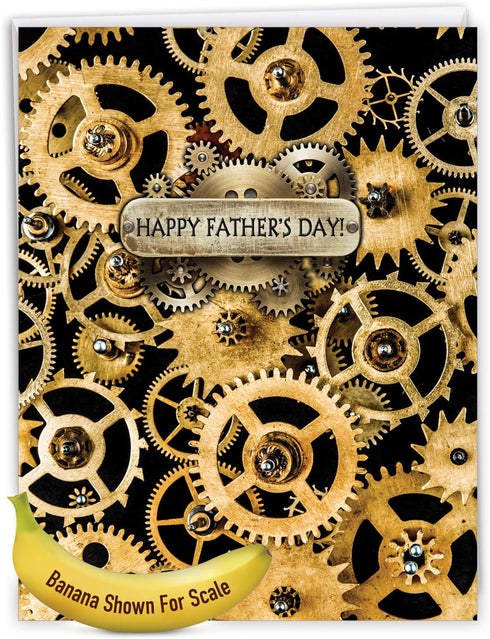 The Best Card Company Jumbo Big Father's Day Card for Dad with Envelope (8.5 x 11 Inch) - Appreciation Notecard