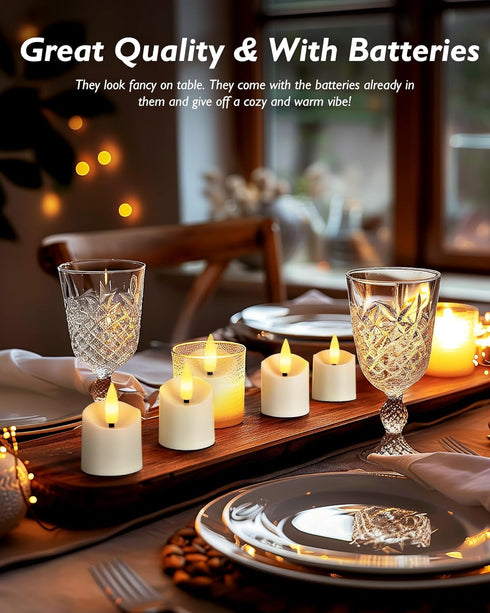 12Pack 400+ 2/4/6/8H Homemory Hour Remote Control Candles, Timer LED Votive Candles, Battery Operated Tea Lights