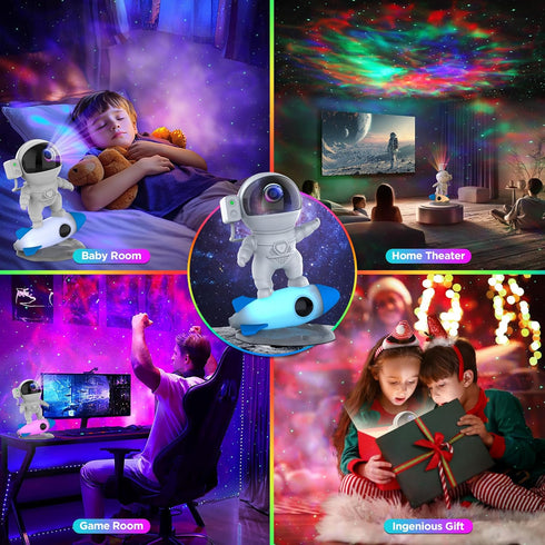 FlyLily Astronaut Galaxy Projector for Bedroom, Star Projector Galaxy Light with App & Remote Control, White Noises