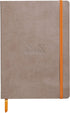 Rhodia Rhodiarama SoftCover Notebook - 80 Dots Sheets - 6 x 8 1/4 - Taupe Cover