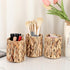BTSKY 3 Pack Water Hyacinth Pencil Holder, Handmade Wicker Pen Cup for Makeup Brushes and Office Accessories