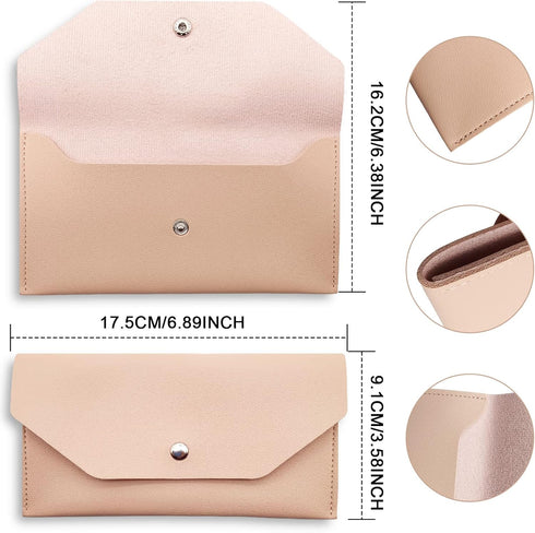 BLMHTWO Reusable Cash Wallets for Women, Leather Cash Envelope Wallet for Budgeting, Pink