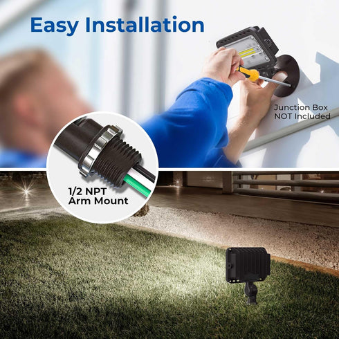 20W IP65 180Knuckle, 2800LM 120V 5000K 2 Pack, CINOTON LED Flood Lights Outdoor, Waterproof Exterior Security Wall