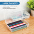 MaxGear 6 Pack Clear Pencil Boxes, Large Capacity Plastic Organizer for School and Office Supplies