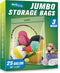 HIBAG 25 Gallon Jumbo Storage Bags, Resealable Ziplock Clear Bags with Handle, Pack of 3 for Moving