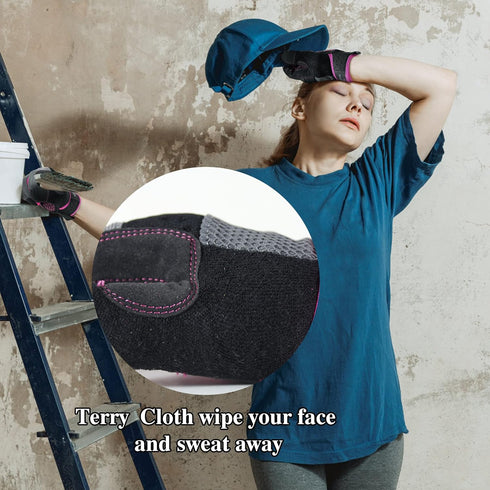 HANDLANDY Women Safety Work Gloves, Utility Touch Screen Grip Gloves for Gardening and Yardwork