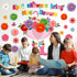 ojustbeok April Showers Bring May Flowers Bulletin Board Decorations, Spring Cutouts with 3D Tissue Paper Pompoms for