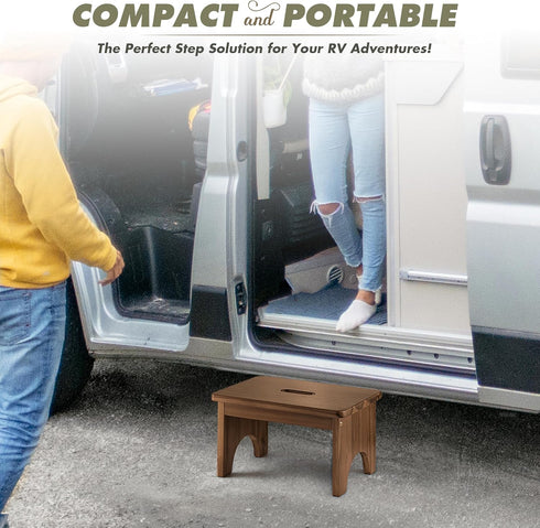 Wooden Step Stool, 9in Heavy Duty Portable Nonslip Step Stool with 550 Load Capacity for Home