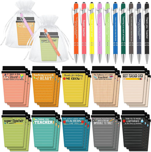 Kosiz 30 Set Employee Appreciation Coffee Cup Notepad Bulk, Motivational Notes with Pens, Christian Gifts for Teacher