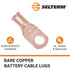 SELTERM 10pcs 4 AWG - 5/16" Stud Battery Lugs, Heavy Duty Wire Lugs, UL Bare Copper Eyelets