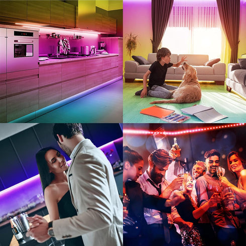 100 DAYBETTER Led Lights for Bedroom ft, Led Strip Lights, Led Light Strips with Remote and App Control, Music Sync RGB