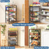 4 OKZEST Tier Rolling Cart with Drawer Baskets, Metal Utility Storage Cart with Wheels and Wood Top for Living Room
