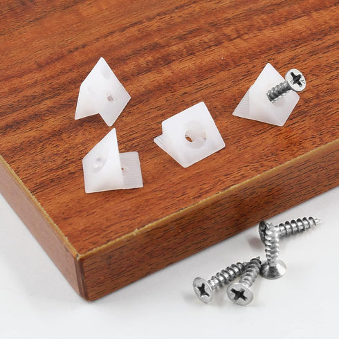 50 Pcs Repair Mending Wedges - Fixing Sagging Drawer, Plastic Angle Code Drawer Fastener with Screws